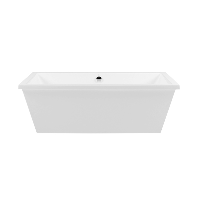 Sisyphus White Pure Acrylic Rectangle Center Drain Freestanding  Bathtub