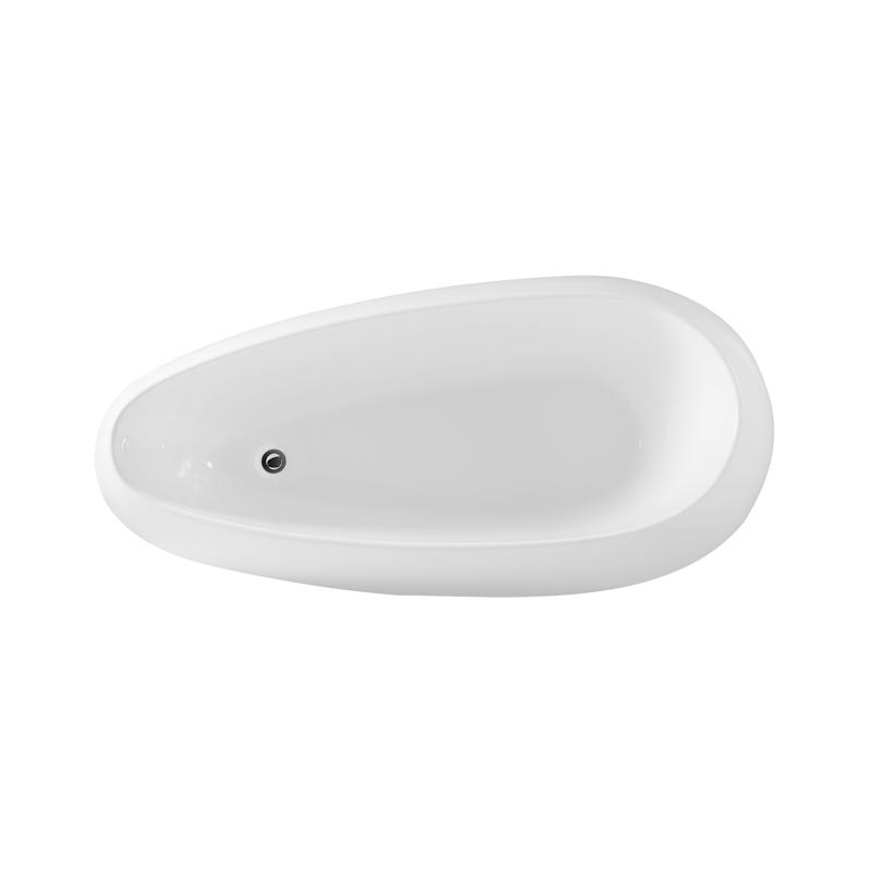 Cadmus White Pure Acrylic Oval End Drain Freestanding Bathtub