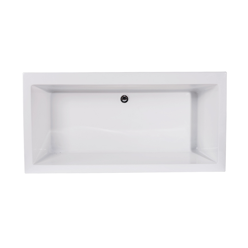Sisyphus White Pure Acrylic Rectangle Center Drain Freestanding  Bathtub