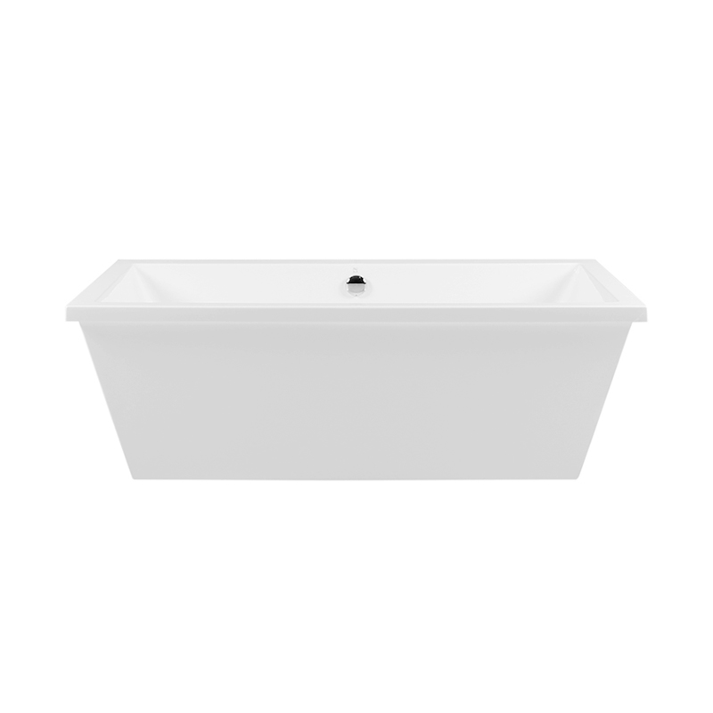 Sisyphus White Pure Acrylic Rectangle Center Drain Freestanding  Bathtub