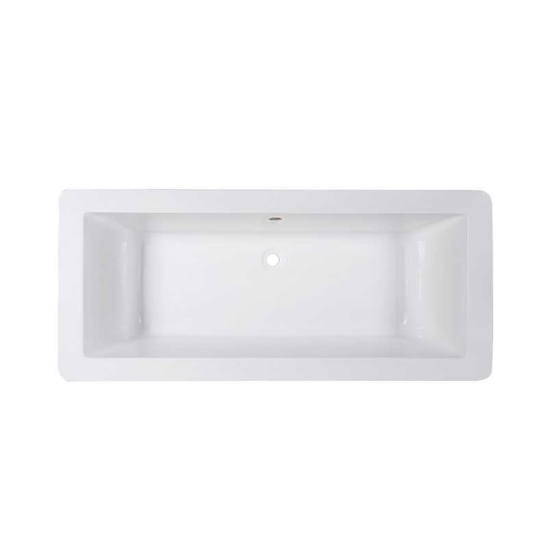 Jason White Pure Acrylic Rectangle End Drain Freestanding Bathtub