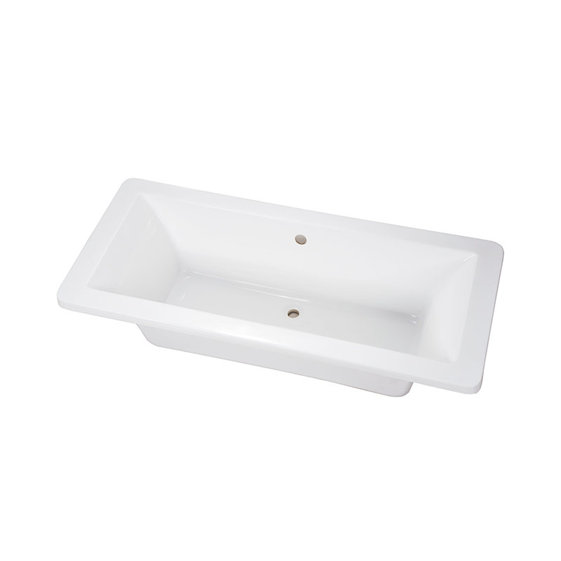 Jason White Pure Acrylic Rectangle End Drain Freestanding Bathtub