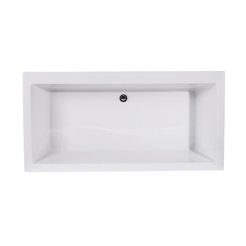 Chryseis White Pure Acrylic Rectangle Center Drain Freestanding Bathtub