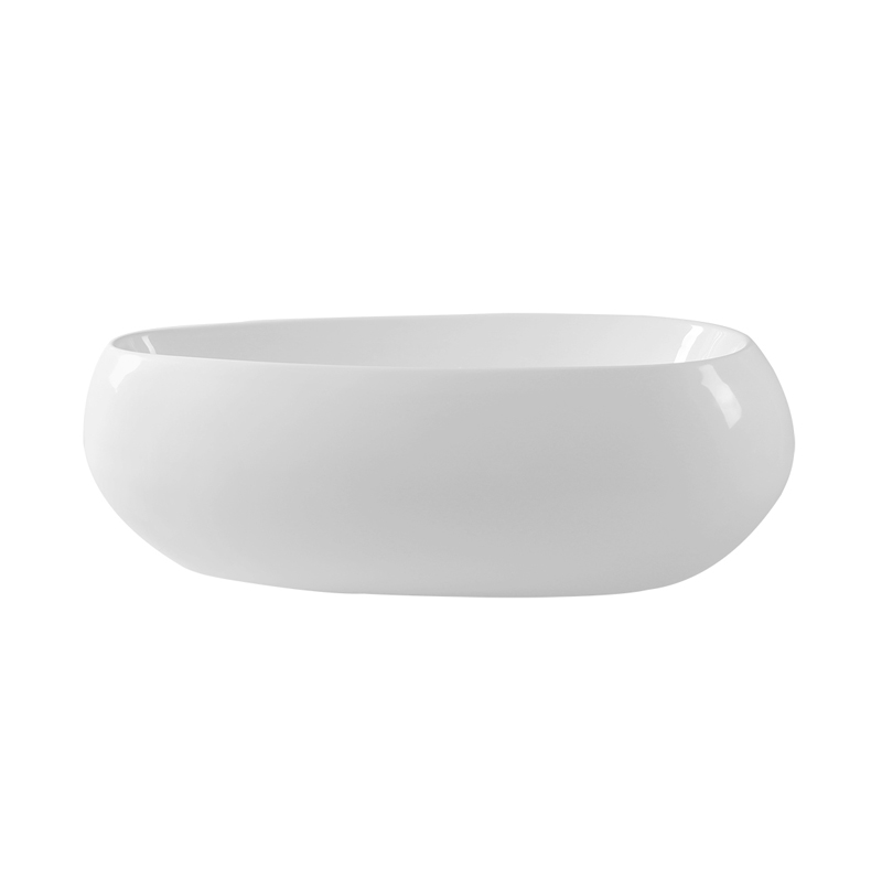 Cadmus White Pure Acrylic Oval End Drain Freestanding Bathtub