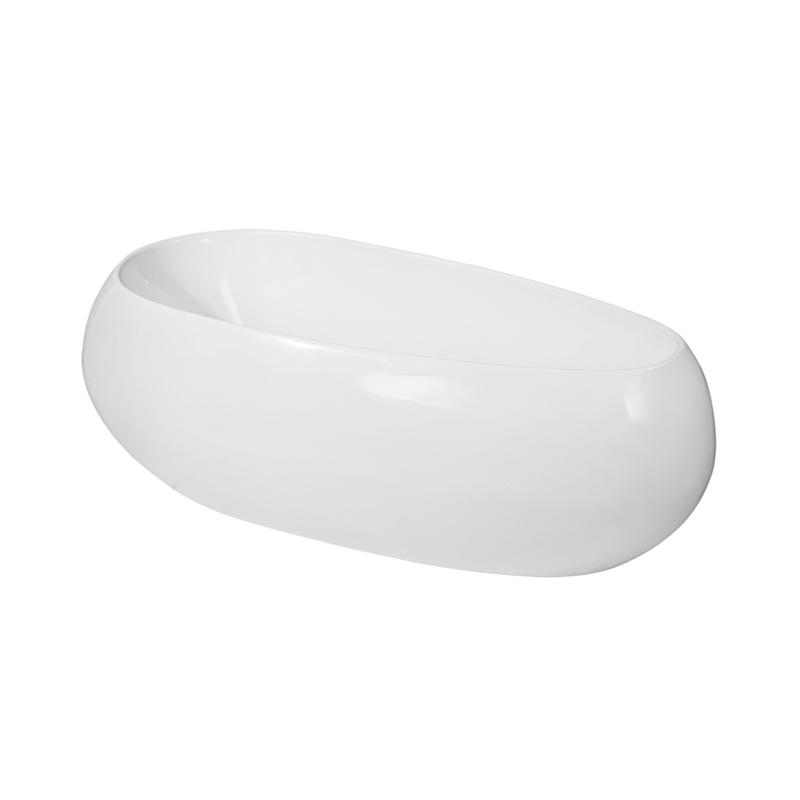 Cadmus White Pure Acrylic Oval End Drain Freestanding Bathtub