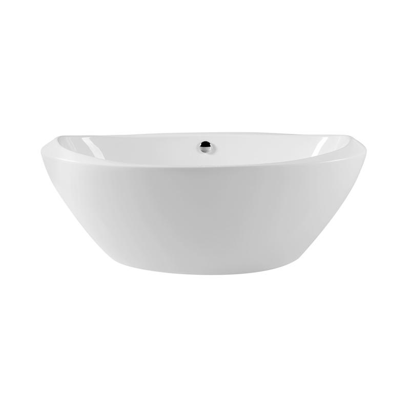 Europe White Pure Acrylic Oval Center Drain Freestanding Bathtub