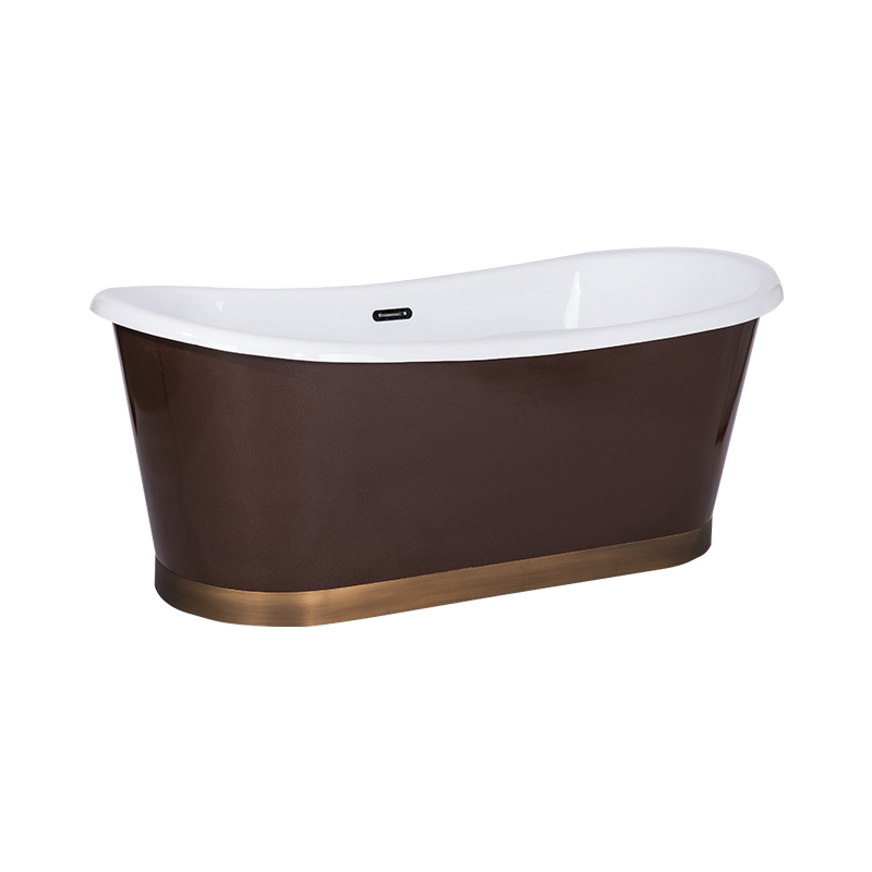 Typhoeus White Pure Acrylic Oval Center Drain Freestanding Bathtub