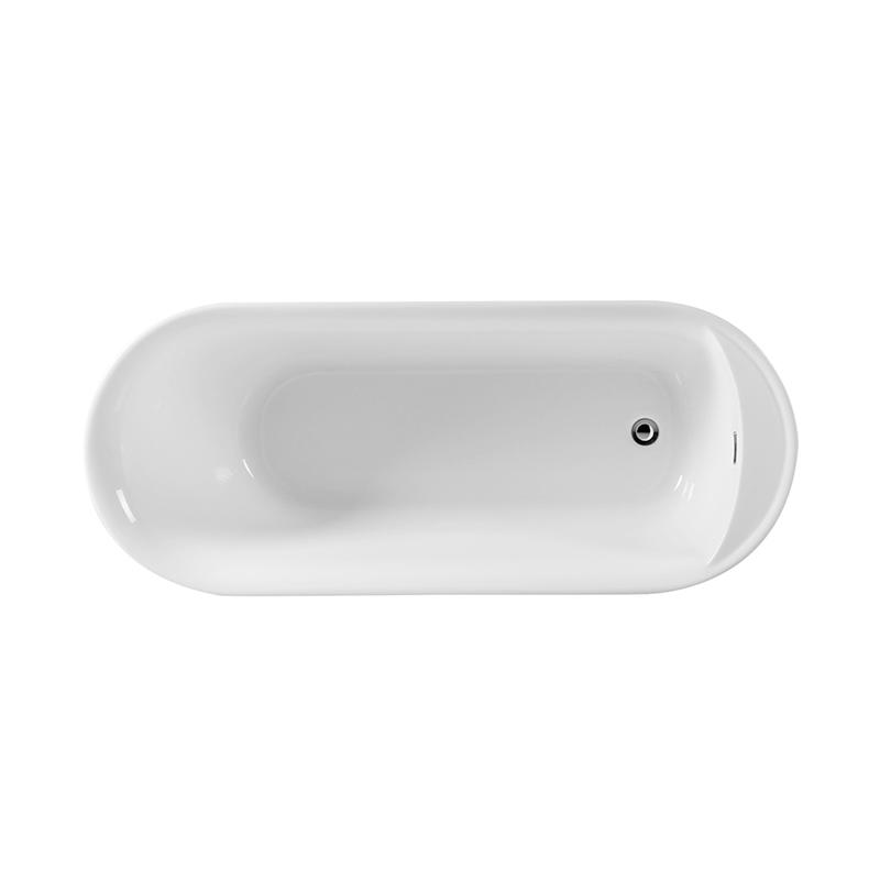 Typhon White Pure Acrylic Oval End Drain Freestanding Bathtub