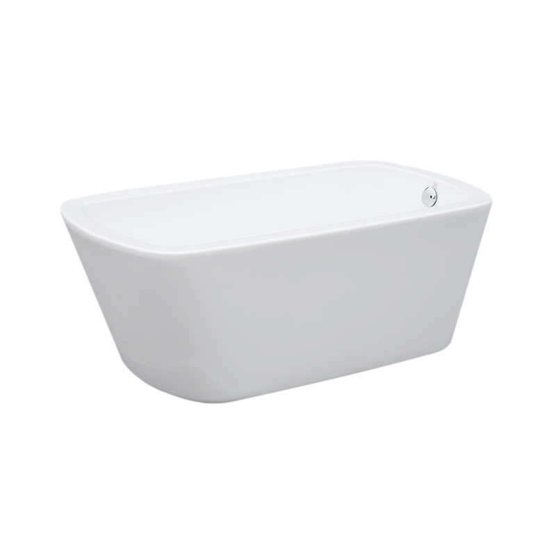 Sphinx White Pure Acrylic Rectangle End Drain Freestanding Bathtub