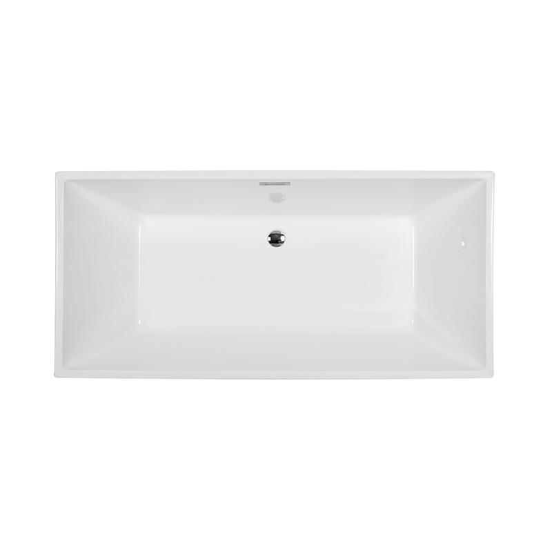 Sphinx White Pure Acrylic Rectangle Center Drain Freestanding Bathtub