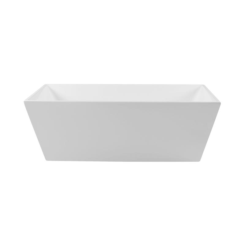 Sphinx White Pure Acrylic Rectangle Center Drain Freestanding Bathtub