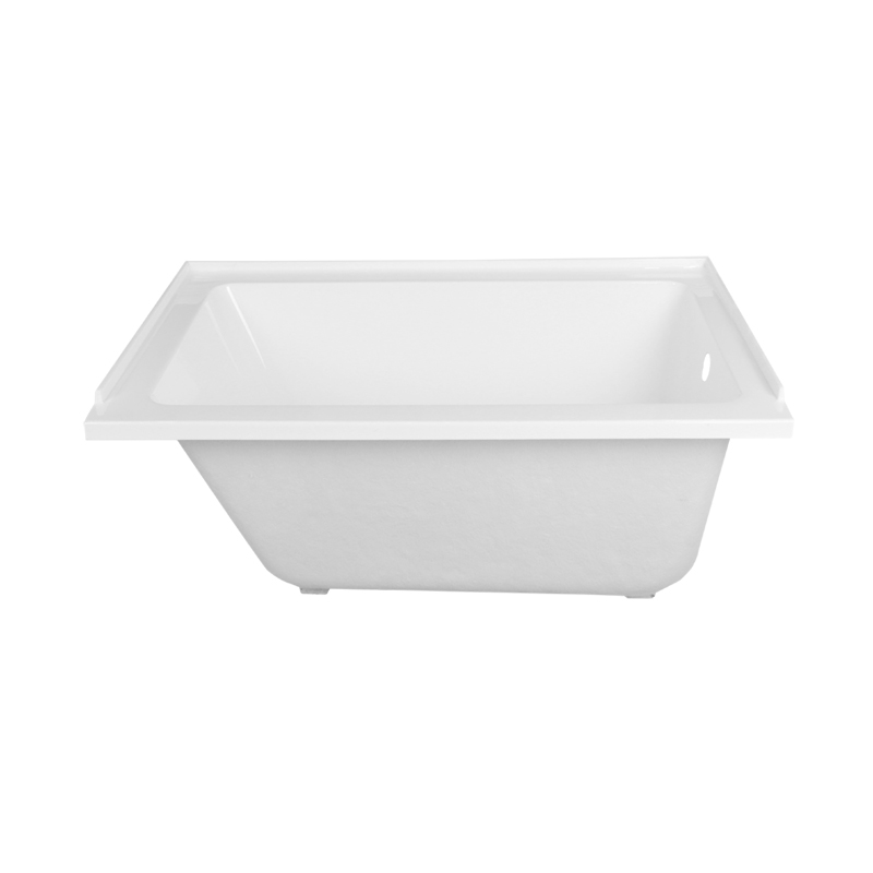 Cassandra White Pure Acrylic Rectangle Right Drain Drop-in Bathtub