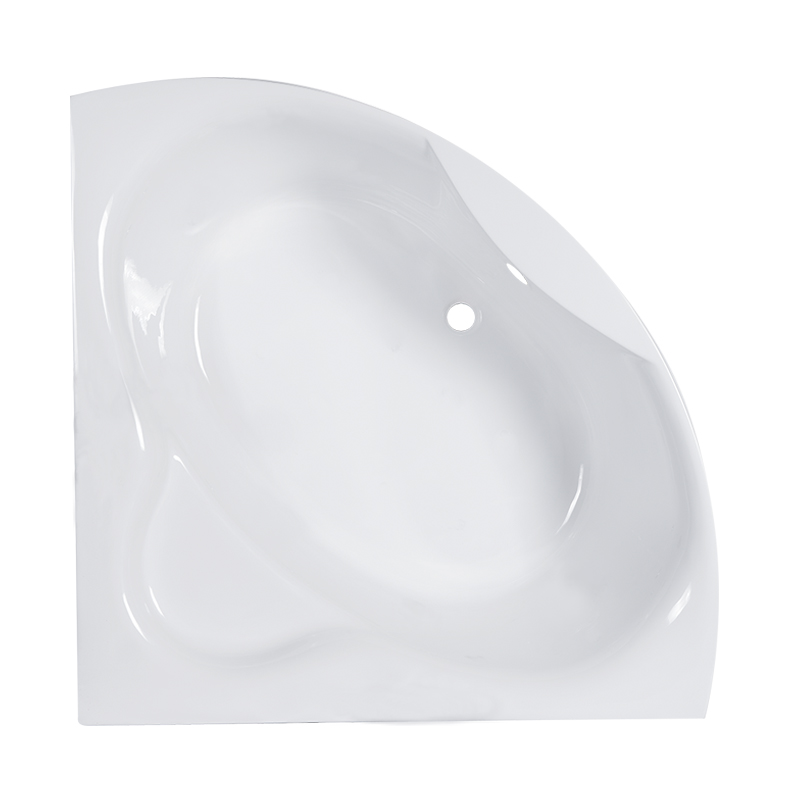 Amphiaraus White Pure Acrylic Corner Center Drain Whirlpool Bathtub