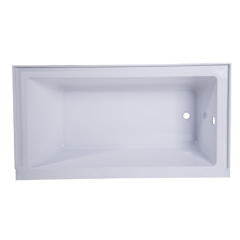 Daedalus White Pure Acrylic Rectangle End Drain Drop-in Bathtub