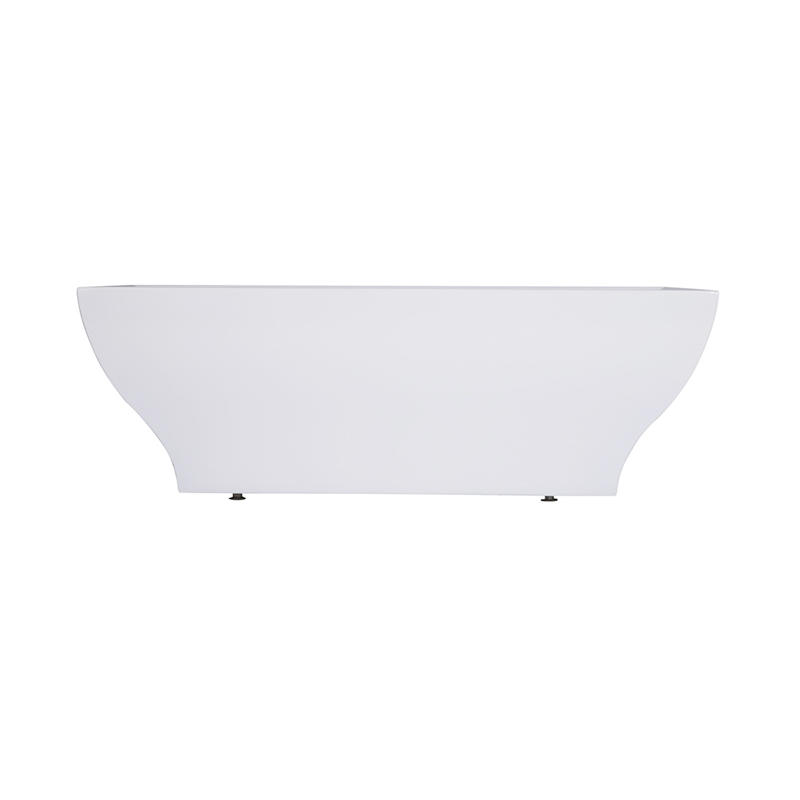 Parthenopaeus White Pure Acrylic Rectangular Center Drain Freestanding Bathtub