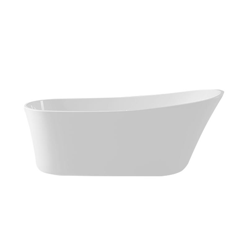 Eurystheus White Pure Acrylic Single Slipper End Drain Freestanding Bathtub