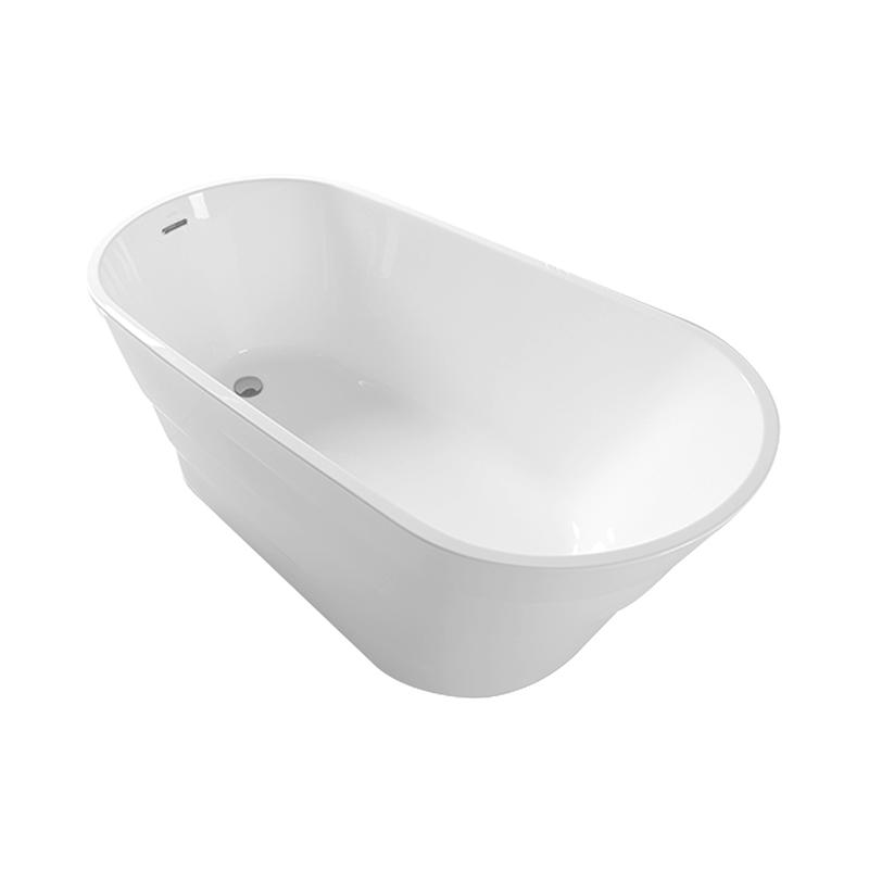 Atalanta White Pure Acrylic Single Slipper End Drain Freestanding Bathtub