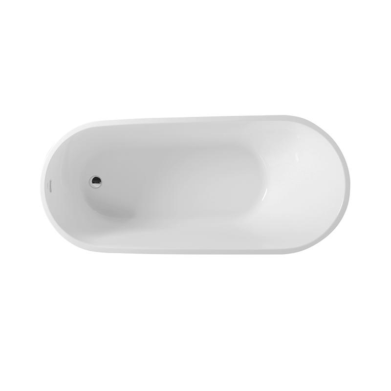 Atalanta White Pure Acrylic Single Slipper End Drain Freestanding Bathtub