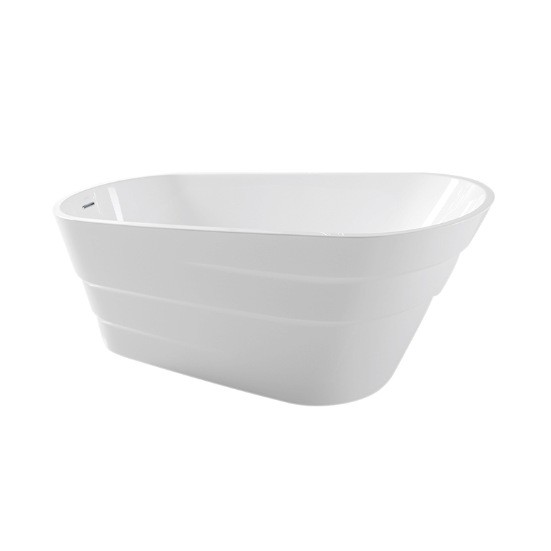 Atalanta White Pure Acrylic Single Slipper End Drain Freestanding Bathtub