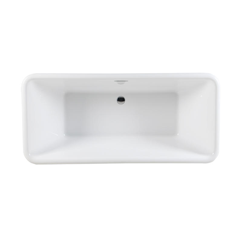 Jason White Pure Acrylic Classcial Rectangular Pedestal Center Drain Freestanding Bathtub