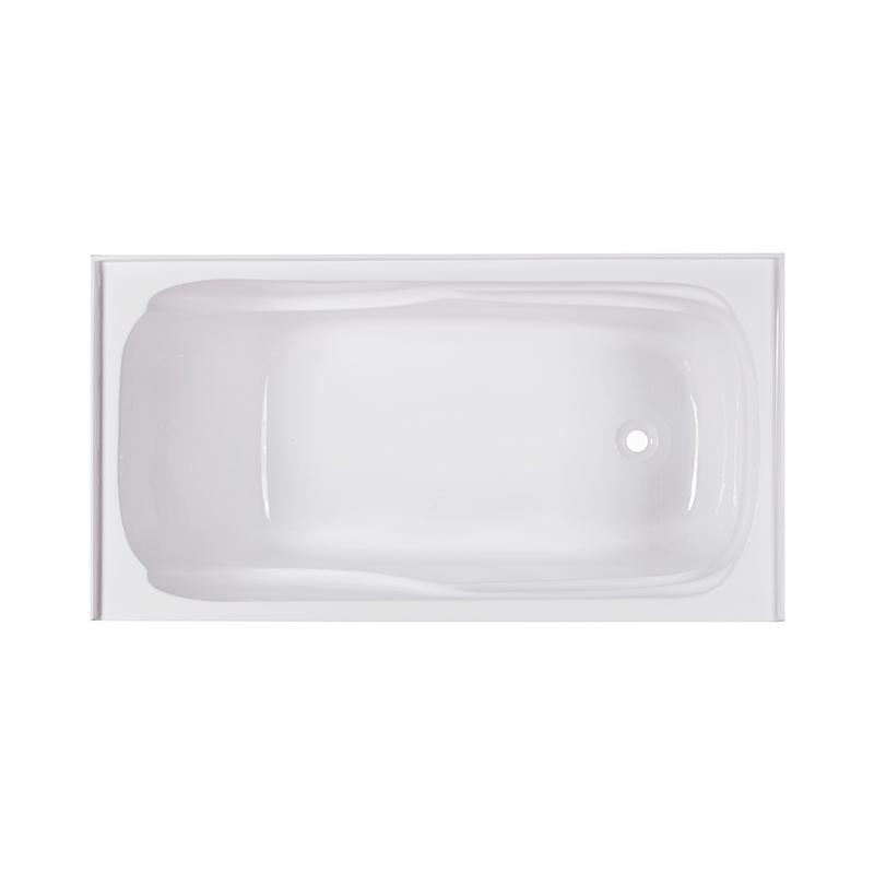 Chimaera White Pure Acrylic Rectangle End Drain Drop-in Bathtub