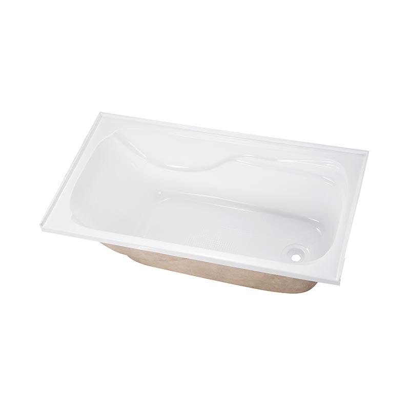 Chimaera White Pure Acrylic Rectangle End Drain Drop-in Bathtub