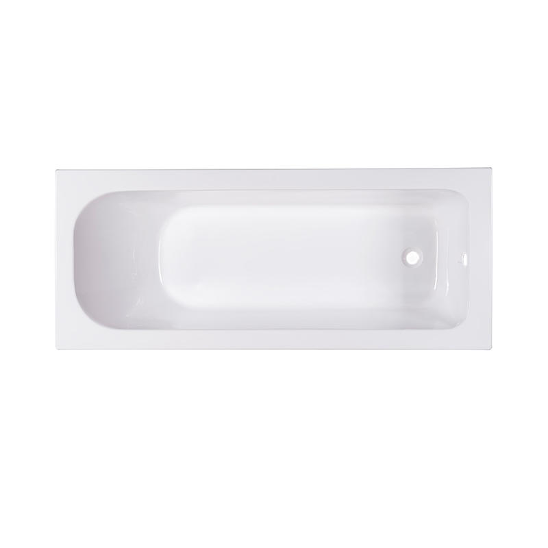 Graeae White Pure Acrylic Rectangle End Drain Drop-in Bathtub