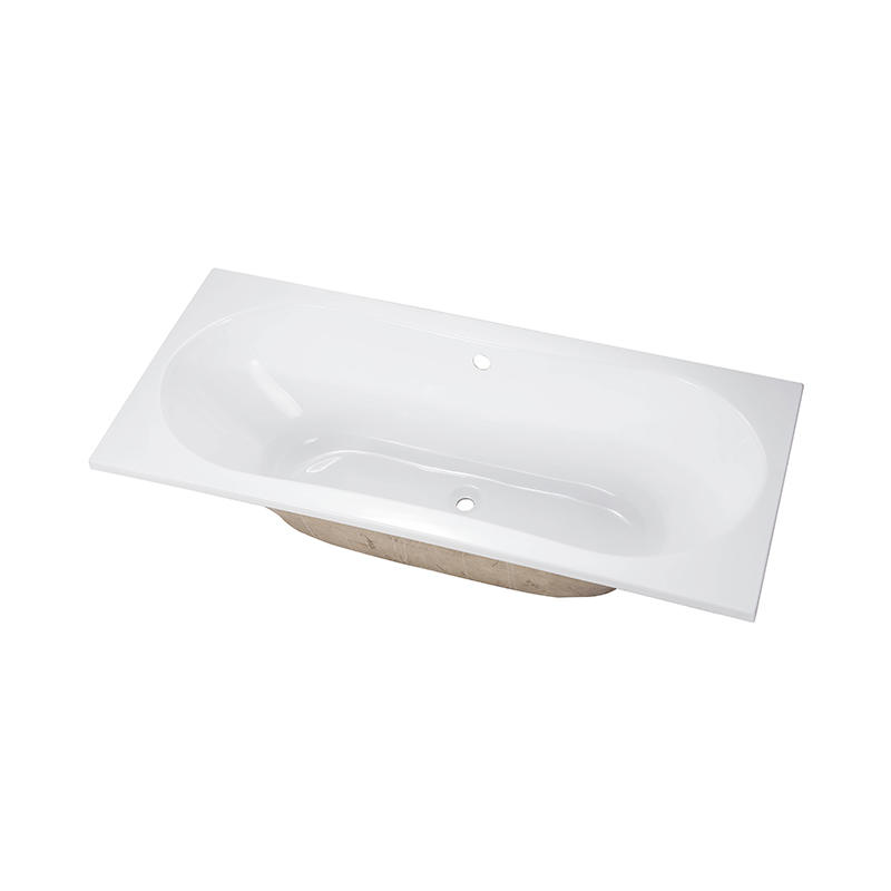 Minotaur White Pure Acrylic Rectangle Center Drain Drop-in Bathtub