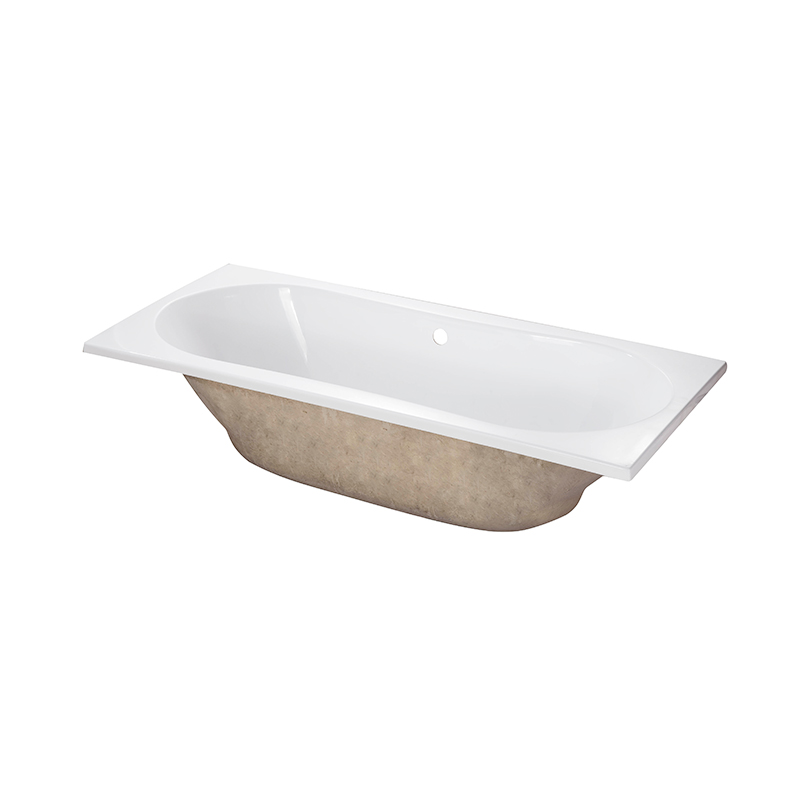 Minotaur White Pure Acrylic Rectangle Center Drain Drop-in Bathtub