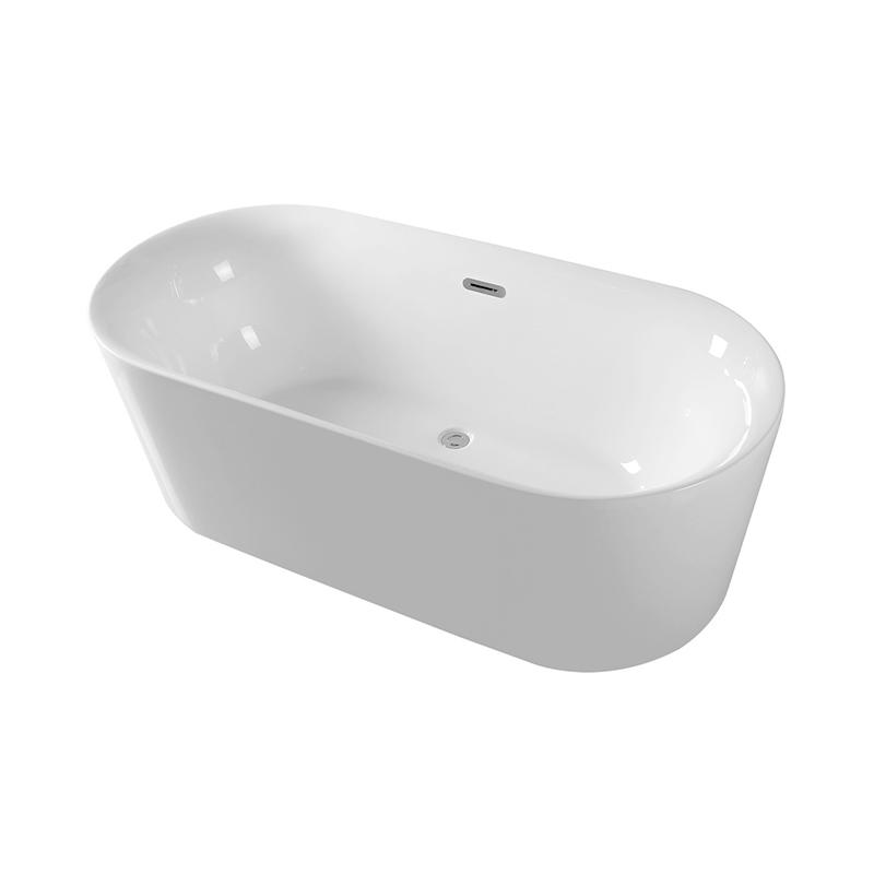 Daedalus White Pure Acrylic Oval Center Drain freestanding Bathtub