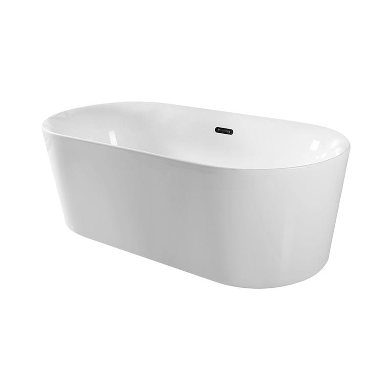 Daedalus White Pure Acrylic Oval Center Drain freestanding Bathtub