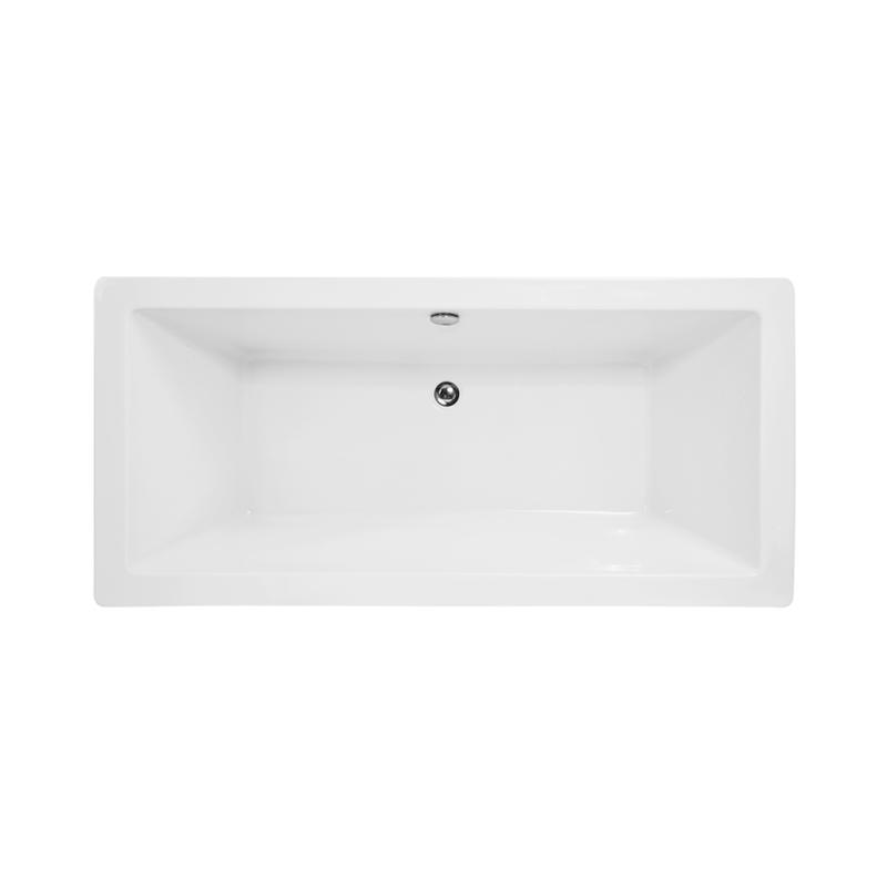 Europe White Pure Acrylic Rectangle Center Drain Freestanding Bathtub