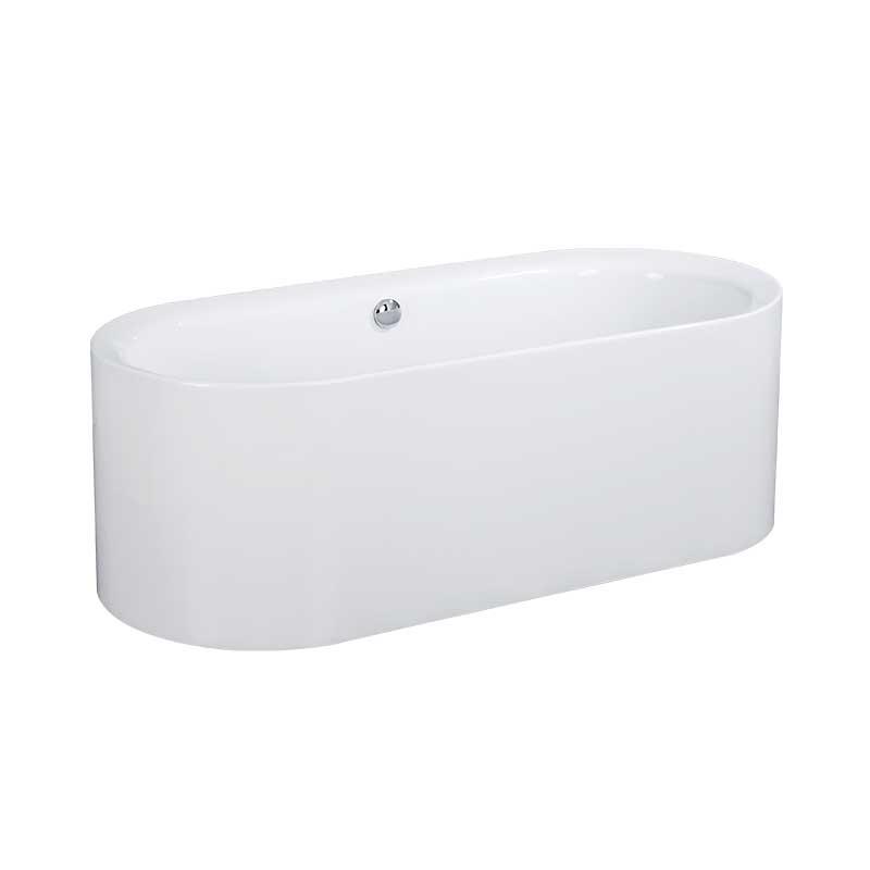 Europe White Pure Acrylic Vertical Oval Center Drain freestanding Bathtub