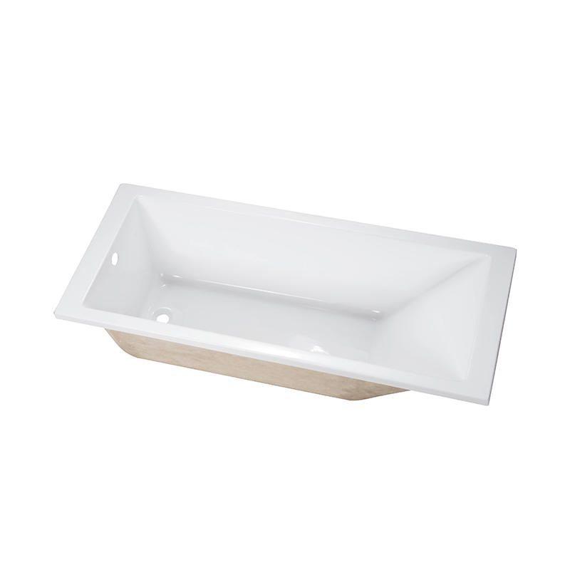Chrysaor White Pure Acrylic Rectangle End Drain Drop-in Bathtub