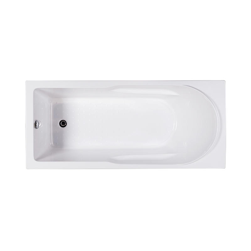 Gorgons White Pure Acrylic Rectangle Center Drain Drop-in Bathtub