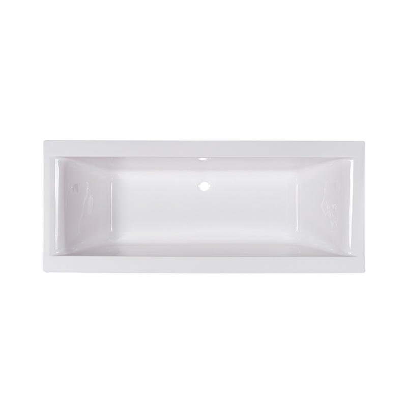 Menoetius White Pure Acrylic Rectangle Center Drain Drop-in Bathtub