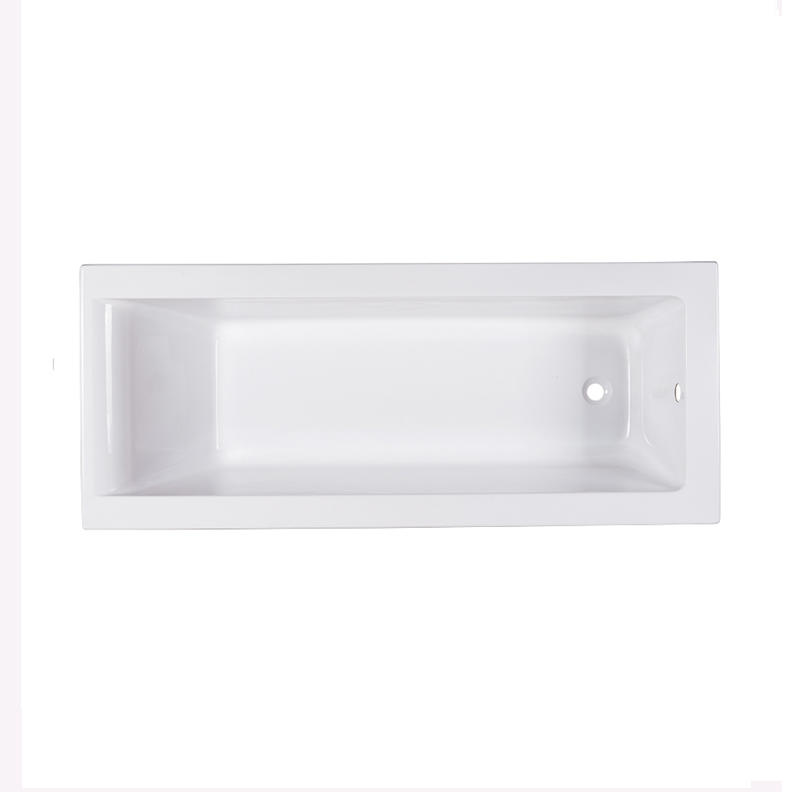 Glaucus White Pure Acrylic Rectangle Center Drain Drop-in Bathtub
