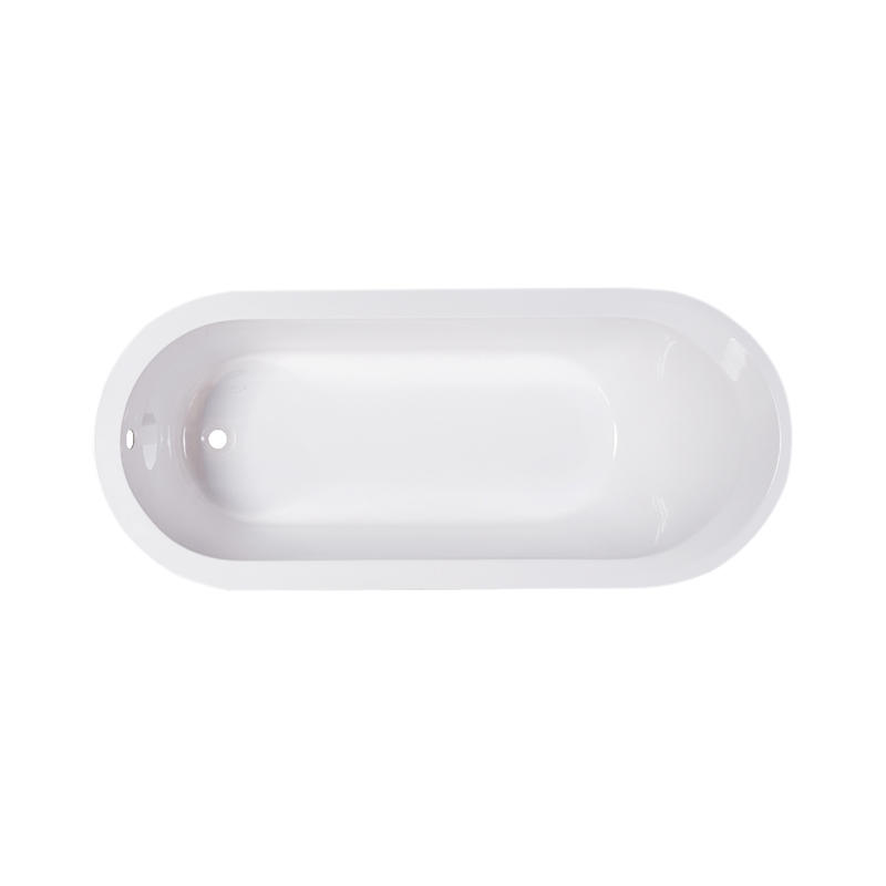 Scamander White Pure Acrylic Oval End Drain Drop-in Bathtub