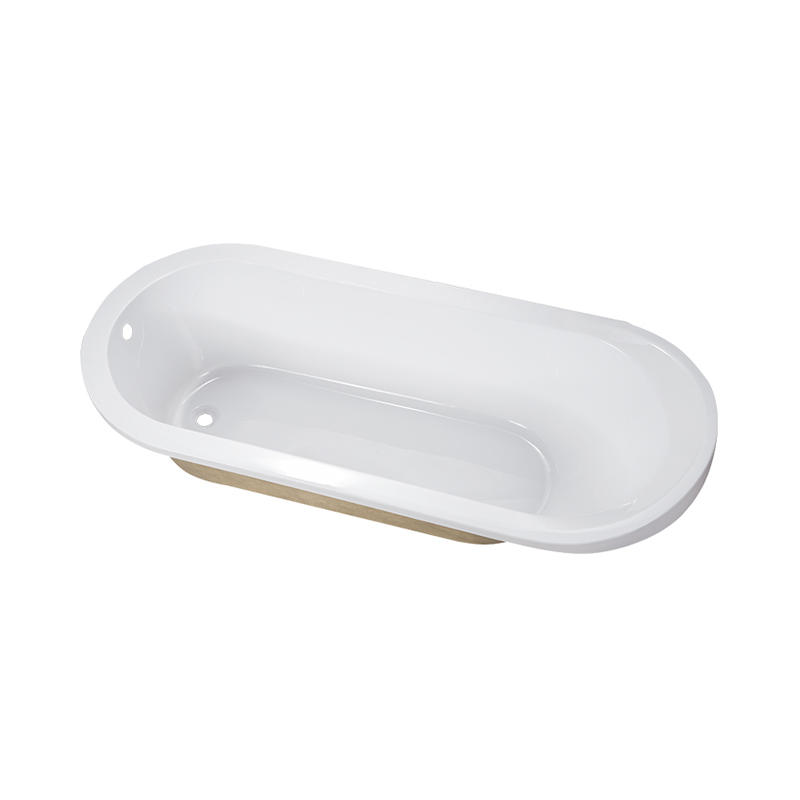 Scamander White Pure Acrylic Oval End Drain Drop-in Bathtub