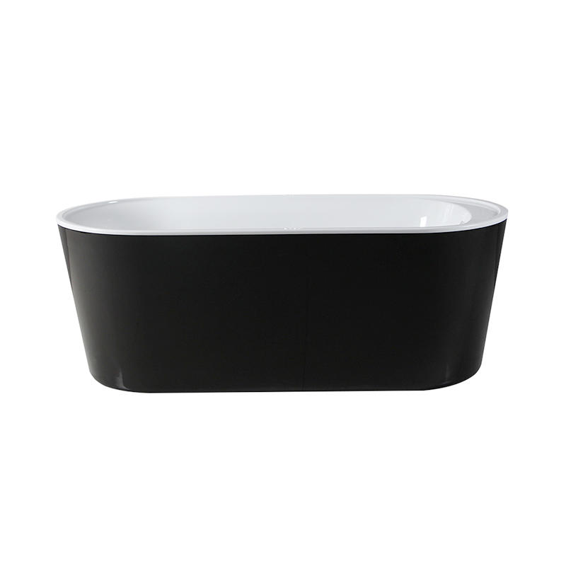  Stentor Outside Black Pure Acrylic Oval Center Drain freestanding Bathtub