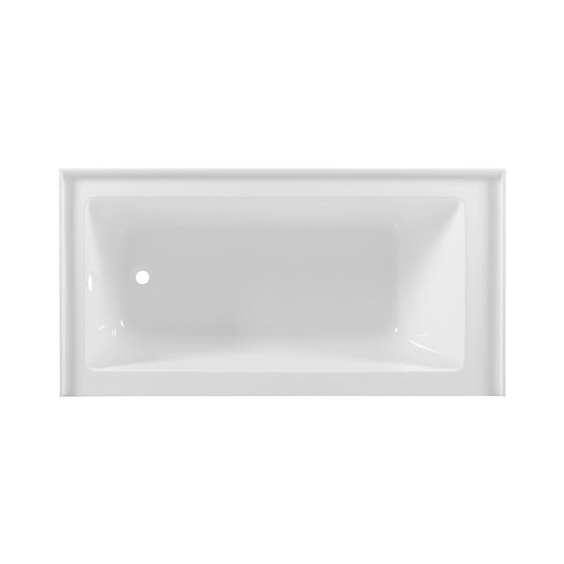 Gaea White Acrylic Rectangle End Drain Aclove/Skirt Bathtub