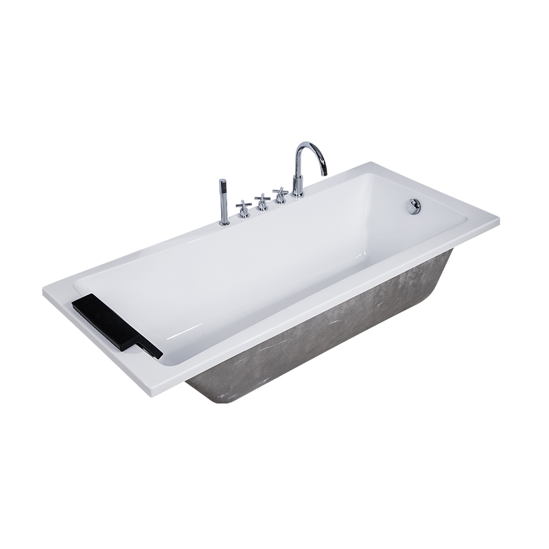 Eurynome White Pure Acrylic Right Drain Drop-in Bathtub
