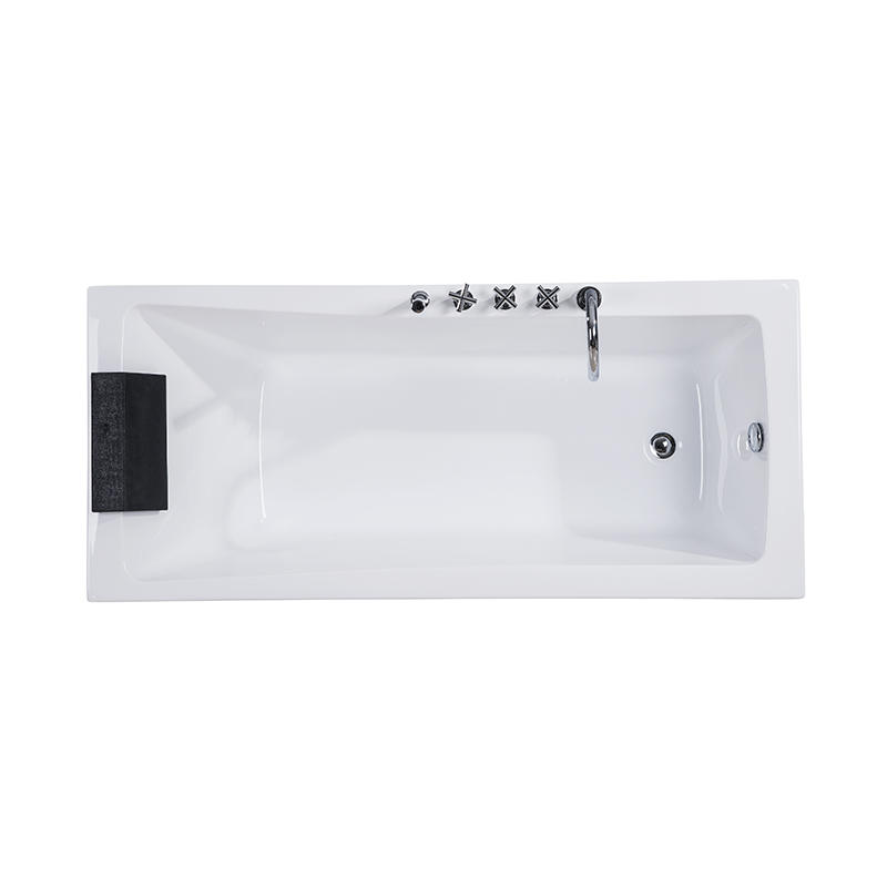 Hesperides White Pure Acrylic Rectangle End Drain Drop-in Bathtub