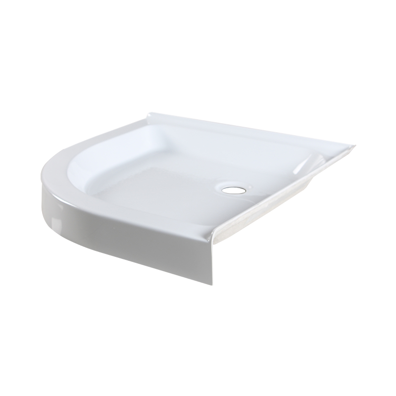Proteus White Acrylic Round Corner Drain Two Tile Flange Shower Tray/Base
