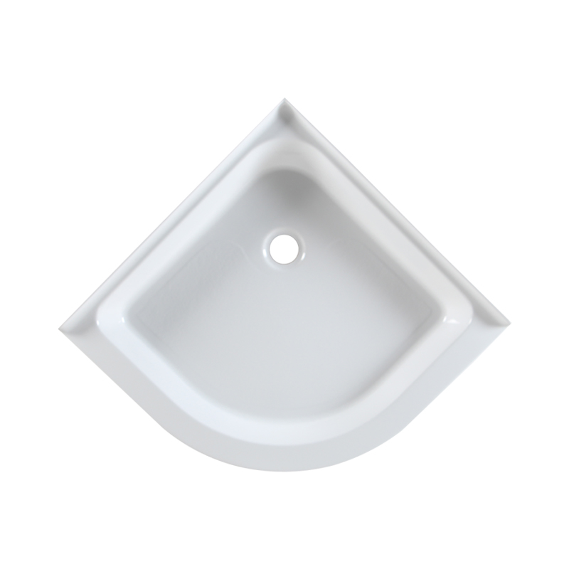 Proteus White Acrylic Round Corner Drain Two Tile Flange Shower Tray/Base