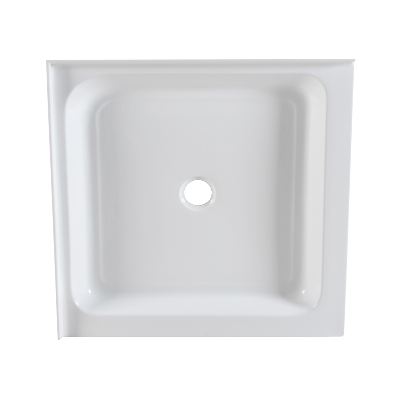 Calypso White Acrylic Rectangle Center Drain Two Tile Flange Shower Tray/Base