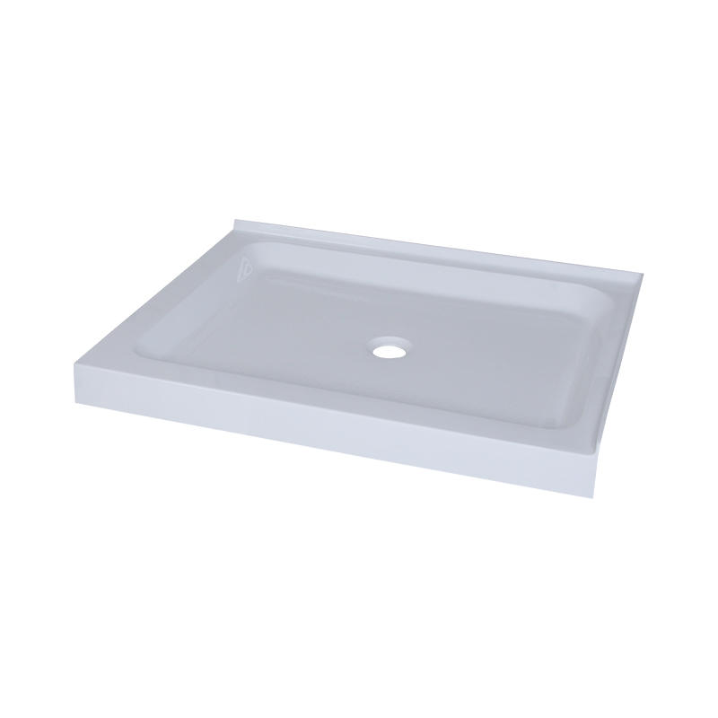 Amphitrite White Acrylic Rectangle Left/Right Drain Two Tile Flange Shower Tray/Base