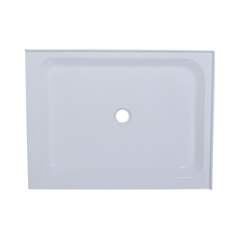 Amphitrite White Acrylic Rectangle Left/Right Drain Two Tile Flange Shower Tray/Base