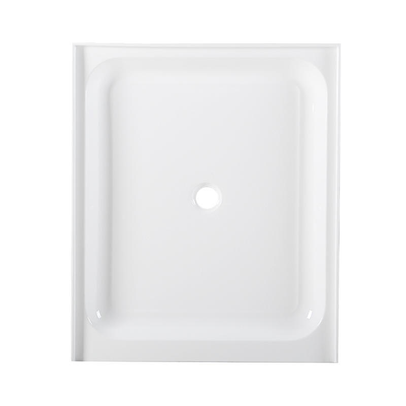 Nereus White Acrylic Rectangle Center Drain Two Tile Flange Shower Tray/Base