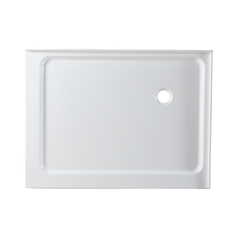 Euterpe White Acrylic Rectangle Left/Right Drain Two Tile Flange Shower Tray/Base
